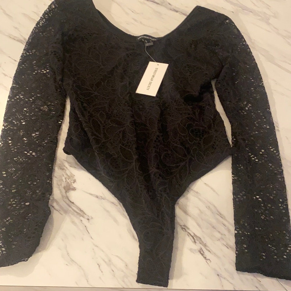 Black lace bodysuit